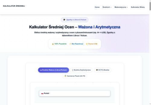 kalkulatorsrednich.pl